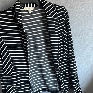 Kenar Black and White Striped Jacket